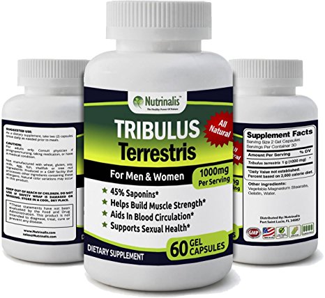 Tribulus Terrestris ★ 1000mg Per Serving ★ Minimum 45% Saponins★ Extra Strength ★ All Natural