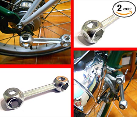 DLLL 2 PCS Zinc Alloy Bicycle Bike Cycling 10 in 1 Portable Dog Bone Shape Hexagon Wrench Repair Tool