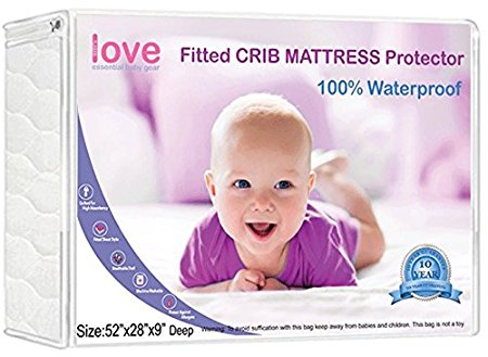 Crib Mattress Pad Waterproof Fitted - Soft Quilted Protection - When You Want a Ultra Soft, High Absorbency and Stain Protection For Your Baby, By Lilly's Love