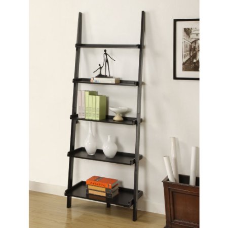 Mintra Black Finish 5-Tier Ladder Book Shelf