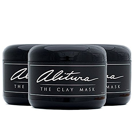 Detoxifying Clay Face Mask 3 Pack – Clearer Skin, Deep Pore Cleansing, Acne Healing, Wrinkle Reducing and Anti-Aging all in one -Professional Spa Facials at Home – For Men & Women Alitura Naturals