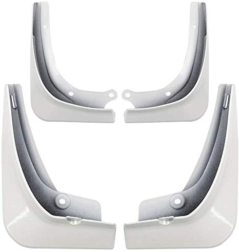 ETIAL 4PCS Car Mud Flaps Splash Guard Fender Plastic Front Rear Wheel Mudguard for Tesla Model 3 with Fixing Screws(White)