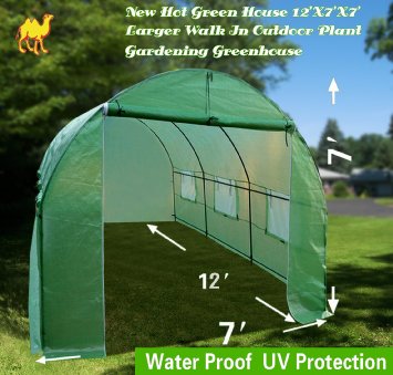 STRONG CAMEL New Hot Green House 12X7X7 Larger Walk In Outdoor Plant Gardening Greenhouse