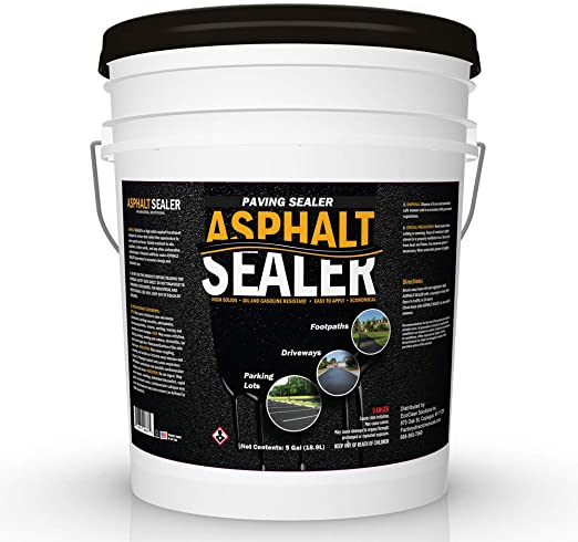 Premium Driveway Sealer & Asphalt Sealer | Sealer for Driveways Blacktop & Asphalt | Commercial Grade - 5 Gallon