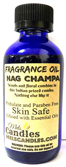 Nag Champa 4oz / 118.29ml Blue Glass Bottle of Premium Grade A Fragrance Oil/Essential Oil, Skin Safe Oil, Use in Candles, Soap, Lotions, Etc