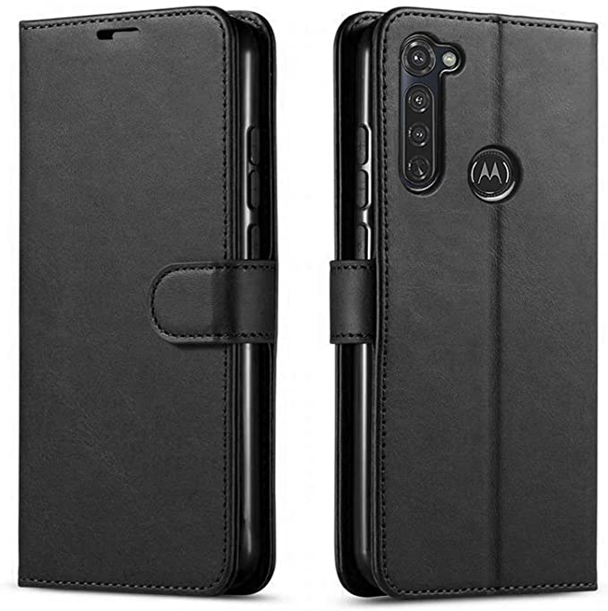 STARSHOP Motorola Moto G Stylus Case, [NOT FIT Moto G Power] Included [Tempered Glass Screen Protector], Premium Leather Wallet Pocket Cover and Credit Card Slots - Black