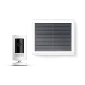 Ring Caméra extérieure solaire (Stick Up Cam) | Caméra de surveillance extérieure wifi HD avec panneau solaire, audio bidirectionnel, fonctionne avec Alexa | Essai Ring Protect gratuit 30 j.