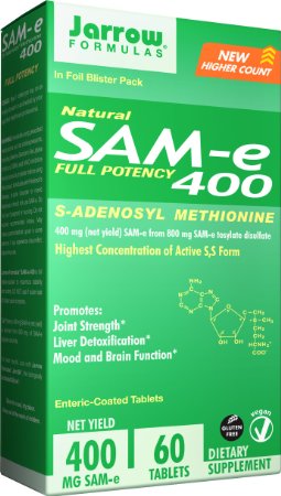 Jarrow Formulas SAM-e, Promotes Joint Strength, 400 mg, 60 Enteric-Coated Tabs