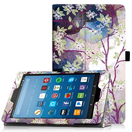 Famavala Folio Case Cover Compatible with 8" Fire HD 8 Tablet [8th Generation 2018 / 7th Generation 2017 ] (VineFlower)