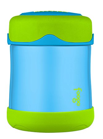 THERMOS FOOGO Vacuum Insulated Stainless Steel 10-Ounce Food Jar, Blue/Green