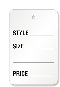Metronic Price Tags, Perforrated Merchandise Marking Tags, One-Part White Paper Tags, 1-1/4 x 1-7/8 - Inches Marking Tags, Pack of 1000(5902)