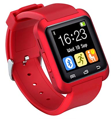 e-TKT U80 Smart Watch Bluetooth 4.0 for Sports & Health Anti-lost Wrist Wrap Watch Phone Mate for Smartphones IOS Android Apple iphone 5/5C/5S/6/6 Puls (Red)