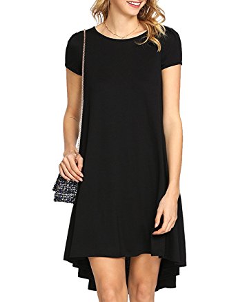 Romwe Loose Tunic Dress Summer Short Sleeve Casual T-Shirt Dress