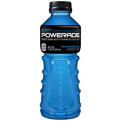 POWERADE, Electrolyte Enhanced Sports Drinks w/ vitamins, Mountain Berry Blast, 20 fl oz, 8 Pack