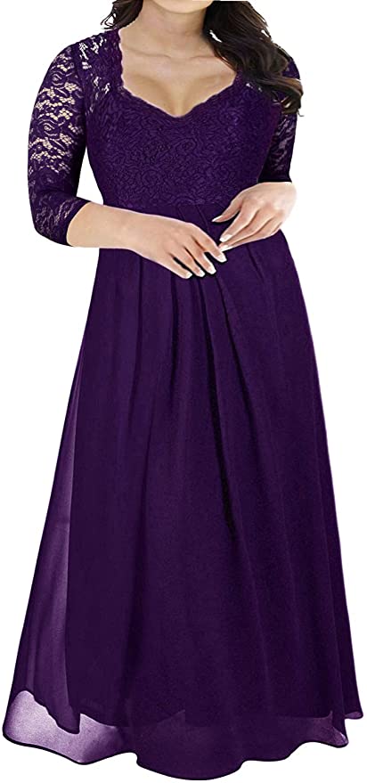 Nemidor Women's Deep- V Neck Sleeveless Vintage Plus Size Bridesmaid Formal Maxi Dress