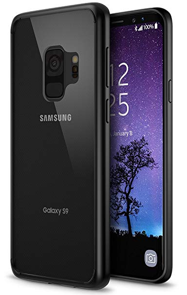 Trianium Clarium Galaxy S9 Case Hybrid Covers with Rigid PC Panel and Reinforced TPU Cushion [Ergonomic Shock-Absorbing] [Scratch Resistant] Bumper for Samsung Galaxy s 9 (2018) Phone - Clear/Black