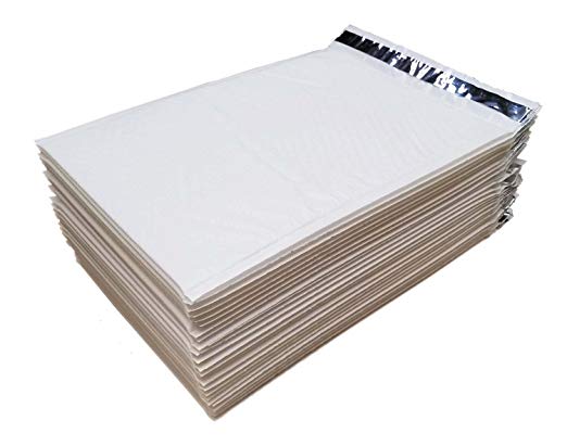 iMBAPrice 25 #4 (9.5" x 14.5") PURE WHITE COLOR SELF SEAL POLY BUBBLE MAILERS PADDED SHIPPING ENVELOPES (Total 25 Bags)