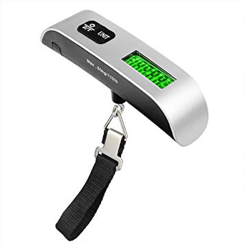 Onedayshop® Luggage Weight Scale,Electronic Fish Scale,LCD Display Portable Bag Scales Hanging Hook Scale for Fishing Travel 110lb/50kg