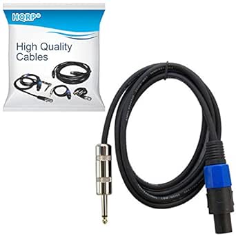 HQRP 6ft Speakon to 1/4-inch (6.35mm) TS Cable Compatible with Hartke AK115 / AK410 Bass Guitar Amplifier ; Hartke HyDrive HX112 / HX115 / HX410 / HX810 Bass Amplifier Cabinet