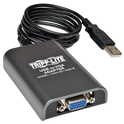 Tripp Lite USB 2.0 to VGA Dual/Multi-Monitor External Video Graphics Card Adapter, 128 MB SDRAM, 1080p (U244-001-VGA-R)