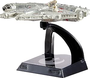 Hot Wheels Star Wars Starships Select Millennium Falcon Vehicle, Premium Collectible Replica with Movable Part & Display Stand