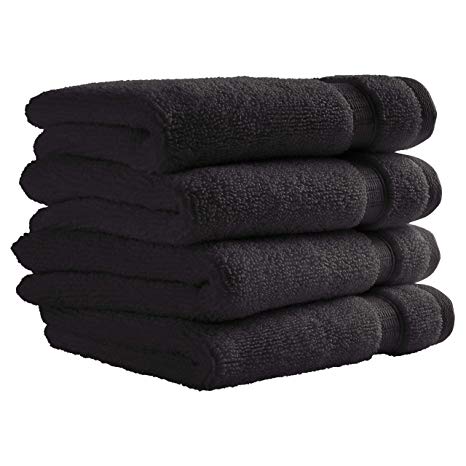 Rivet HygroCotton Cotton Washcloth Set, Set of 4, Graphite