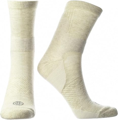 Doctor's Choice Compression Low Calf Crew Socks, Plantar Fasciitis, Achilles Tendonitis & Arch Support for Men & Women, 1 Pair, Tan/Medium