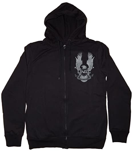 Halo UNSC Logo Mens Black Zip Up Hoodie