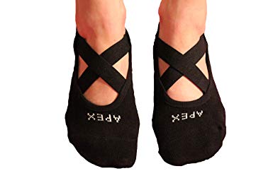 #1 Non Slip YOGA GRIP Socks, THE BEST Mary Jane Traction Technology Inside and Outside of Socks, No More Blisters, Grip Socks