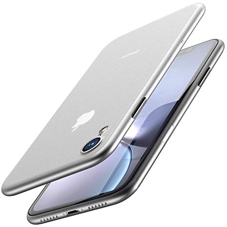 TOZO for iPhone XR Case 6.1 Inch (2018) Ultra-Thin Hard Cover Slim Fit [0.35mm] World's Thinnest Protect Bumper for iPhone XR [ Semi-transparent ] Lightweight [Matte Finish White]