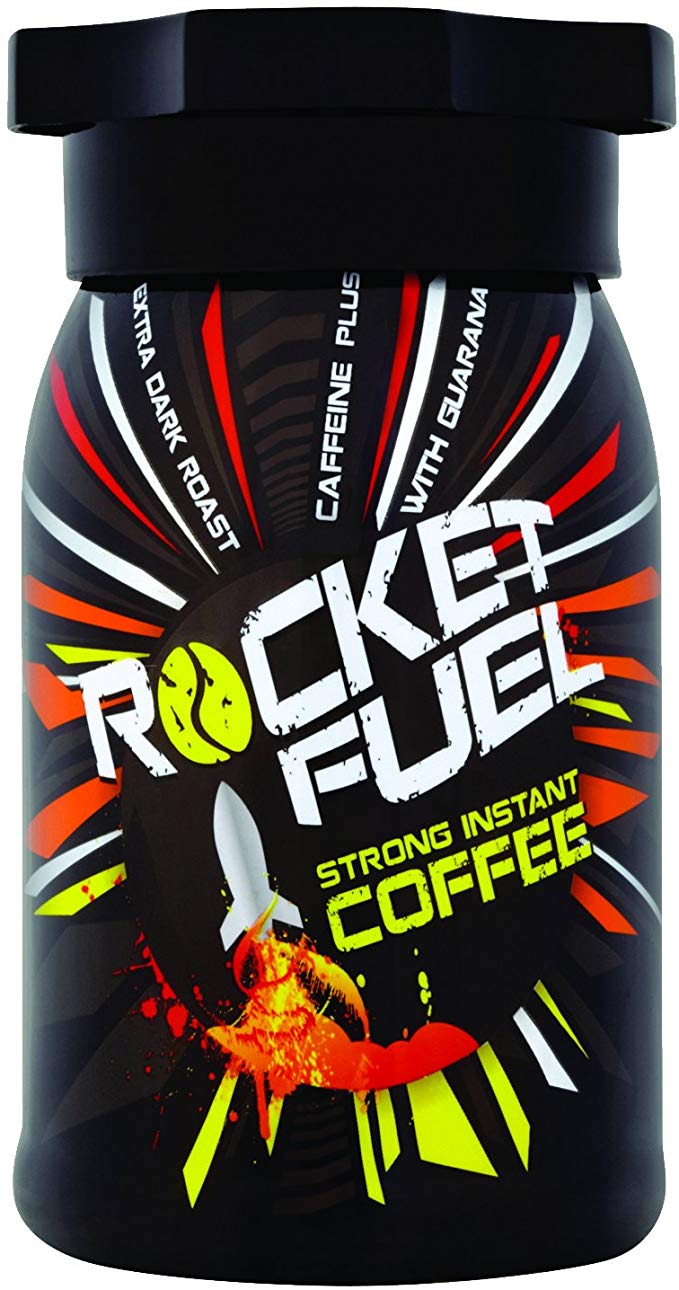 PERCOL Rocket Fuel Strong Instant Coffee High Caffeine Content from Natural Source Guarana – Rich, Intense Blend 100g 6 Pk