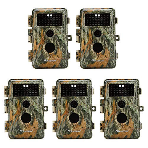 5-Pack Game & Trail Cameras 16MP 1080P Video Night Vision Time Lapse Wildlife Deer Hunting Cams No Glow Infrared Motion Activated IP66 Waterproof Protection Photo & Video Model