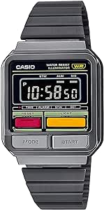 Casio Men Digital Quartz Watch with Stainless Steel Strap A120WEGG-1BEF