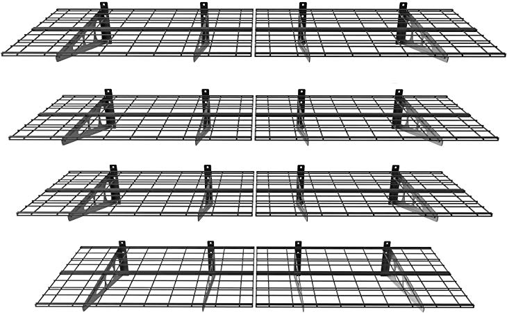 FLEXIMOUNTS 4-Pack Wall Shelf Garage Storage Rack Wall Mounted Floating Shelves (2x6 ft_4 pcs, Black)