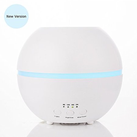 MIU COLOR® 300ml Aroma Essential Oil Diffuser, Ultrasonic Air Humidifier with 4 Timer Settings,7 LED Color Changing Lamps