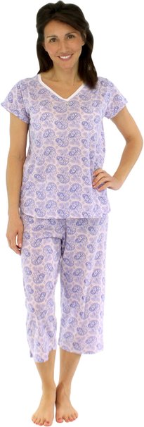 Sleepyheads Women's Lightweight Short Sleeve and Capri Cotton Pajamas