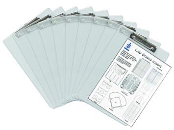 Insert Clipboard, See-thru 10 Pack, Transparent, Insert Documents You Need to See Quickly Between the Transparent Acrylic Sheets for Quick Reference. Both Sides Remain Visible. Dry Erase Compatible.