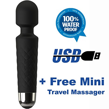 Massager Wand Wireless Waterproof Rechargeable Therapeutic Powerful 18x Multi-Speed   Mini 10 Speed Travel Massager
