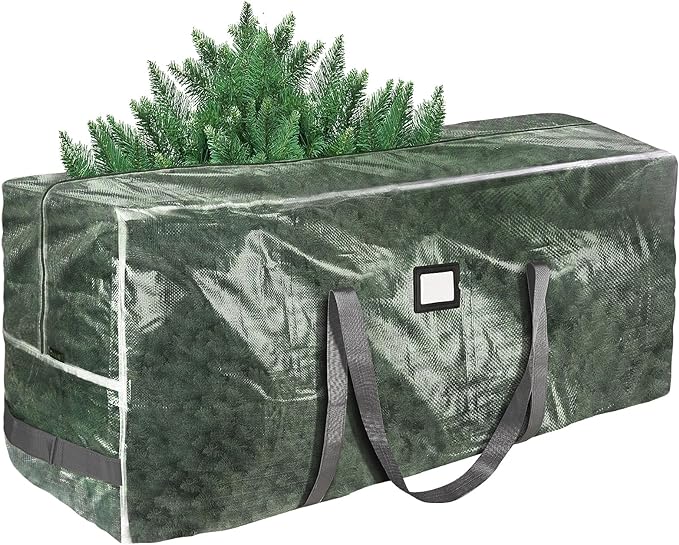 BALEINE 7.5 ft Christmas Tree Storage Bag, Heavy Duty Extra Large Artificial Christmas Tree Bag with Reinforced Handles and Dual Zippers Wide Opening (Transparent, 7.5 ft)