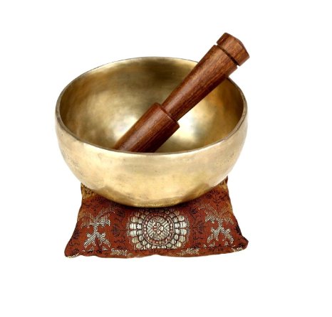 Handmade 5 Inches Bell Metal Tibetan Buddhist Singing Bowl Musical Instrument for Meditation with Stick and Cushion - Superior Quality