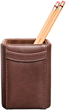 Dacasso Chocolate Brown Leather Pencil Cup