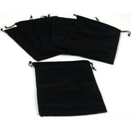 6 Pouches Black Velvet Drawstring Jewelry Bags 5 by Luxbon