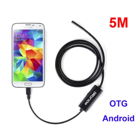 iWonow® 7mm Lens Android OTG Micro USB Endoscope Waterproof Borescope Inspection Tube Camera for Samsung Galaxy S4 S5 S6 Note 2 3 4 (5M)