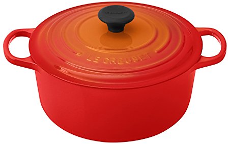 Le Creuset Signature Enameled Cast-Iron 5-1/2-Quart Round French (Dutch) Oven, Flame