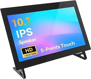 SunFounder 10.1 inch Touchscreen DIY Monitor for Raspberry Pi Screen, Display, HD 1024×600, Dual Built-in Speakers, HDMI Input, Compatible with Raspberry Pi 4B 3B , LattePanda, Libre Computer Board