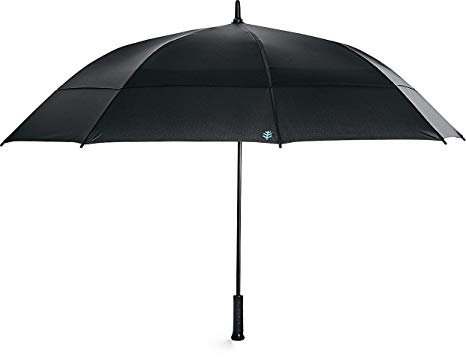 Coolibar UPF 50  62 Inch Tournament Golf Umbrella - Sun Protective (One Size- Black)