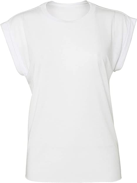 Bella   Canvas Womens/Ladies Flowy Rolled Cuff Muscle T-Shirt