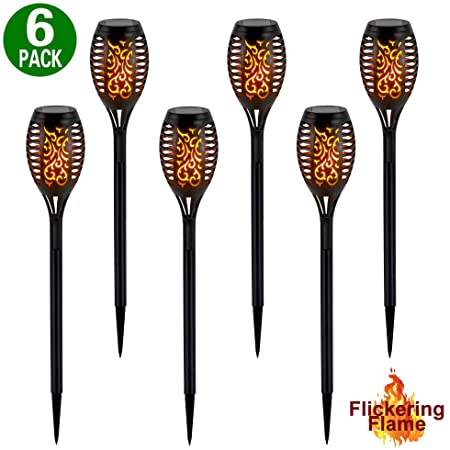 Solar Lights Outdoor Pathway, Solar Powered Outdoor Garden Path Torch Stake Lights for Landscape Patio Walkway Yard Driveway