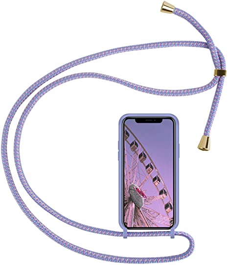 abitku Crossbody Case for iPhone 11, iPhone 11 Case TPU Silicone Lanyard Neck Strap Adjustable Necklace Phone Protective Back Cover for Apple iPhone 11 6.1 inch 2019 (Clove Purple)