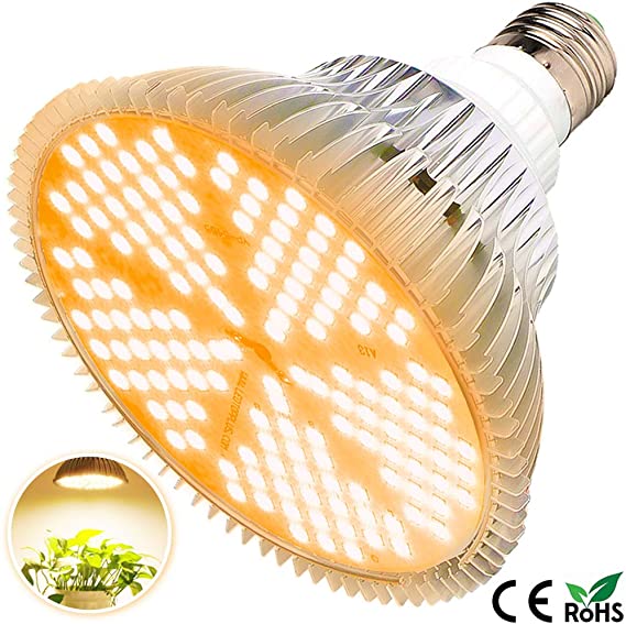 100W Led Grow Light Bulb, Sunlike Full Spectrum Grow Lights for Indoor Plants, E26 150 LEDs Plant Light Bulb for Hydroponics Indoor Garden Greenhouse Houseplants Vegetable Tobacco (150LEDs-Sunlike)